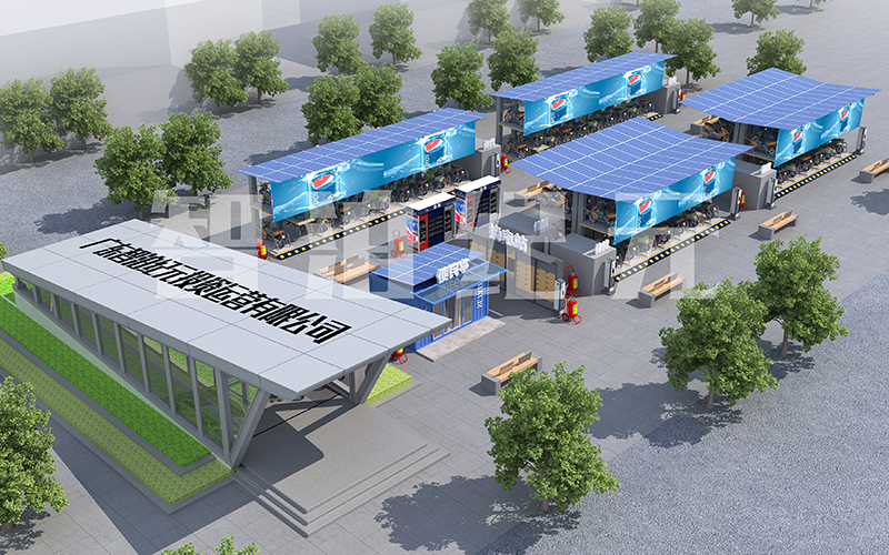 three-dimensional parking garage  for electric bikes Comprehensive rendering